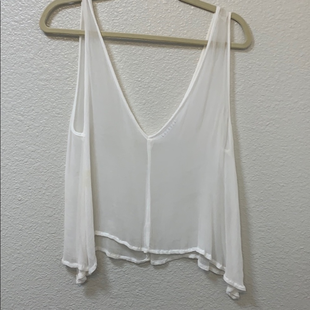 White See through mesh going out top